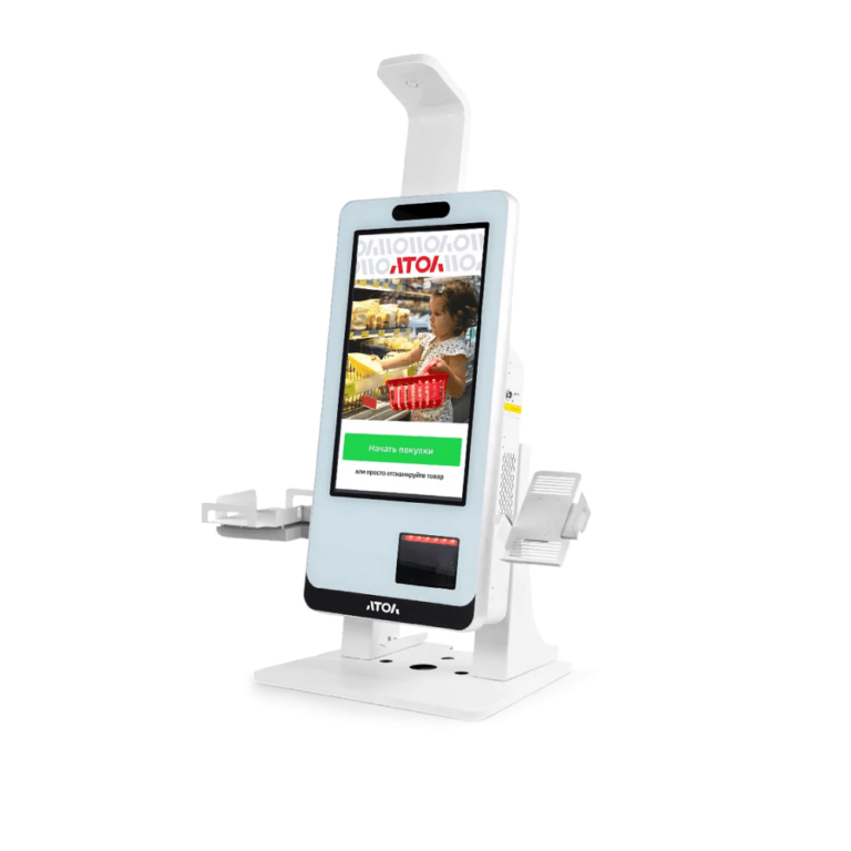 Касса самообслуживания АТОЛ КСО 4210 (21.5″,i5 1135G7,SSD,4G/128G),WIFI,WinIoT,Frontol,Superlead72CJ,LED lamp),Креп.ФР,Креп.пин-пад,Тумба